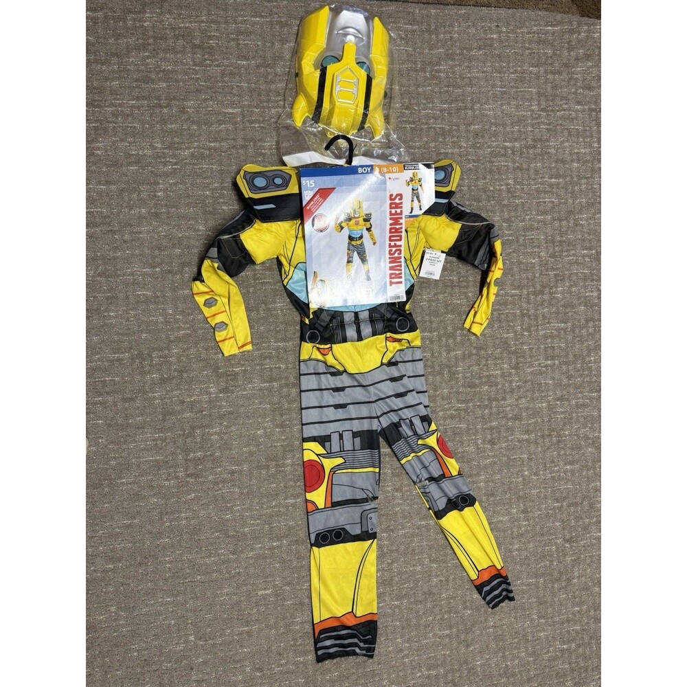 NWT Transformers Bumblebee Halloween Costume Boys Size M Medium 8 - 10